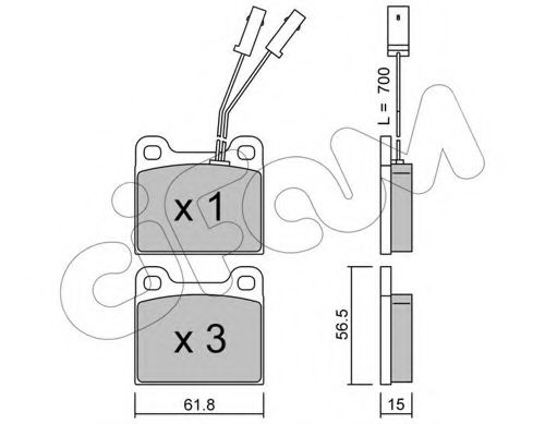 Imagine set placute frana,frana disc CIFAM 822-003-1