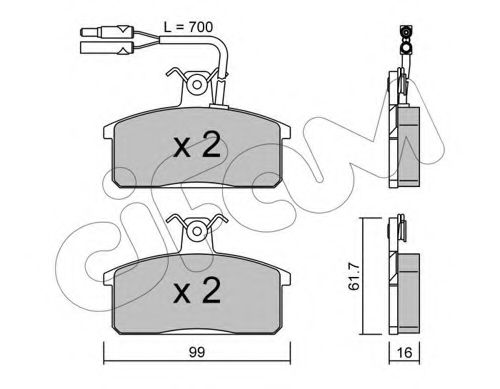 Imagine set placute frana,frana disc CIFAM 822-026-1