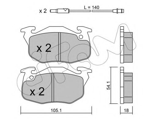 Imagine set placute frana,frana disc CIFAM 822-037-2