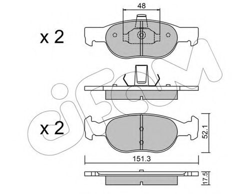 Imagine set placute frana,frana disc CIFAM 822-079-2