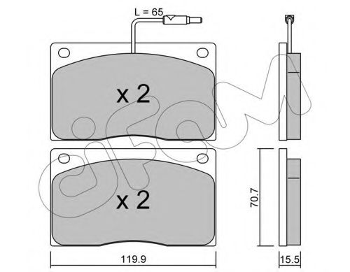 Imagine set placute frana,frana disc CIFAM 822-089-1