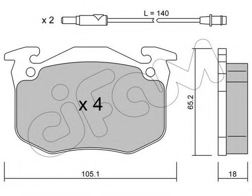 Imagine set placute frana,frana disc CIFAM 822-090-0