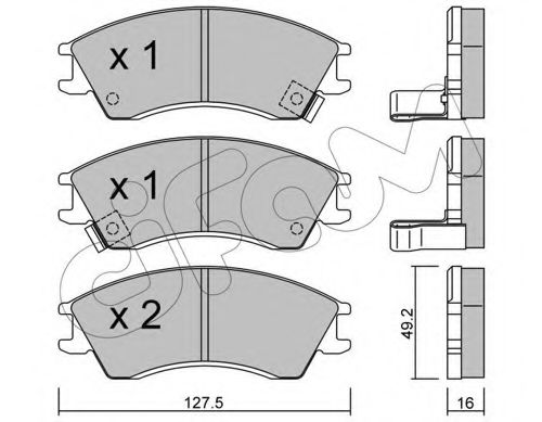 Imagine set placute frana,frana disc CIFAM 822-160-0