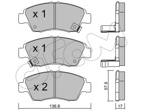 Imagine set placute frana,frana disc CIFAM 822-175-0