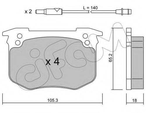 Imagine set placute frana,frana disc CIFAM 822-189-0