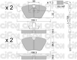 Imagine set placute frana,frana disc CIFAM 822-207-5K