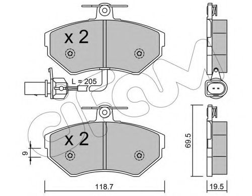 Imagine set placute frana,frana disc CIFAM 822-215-2