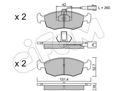 Imagine set placute frana,frana disc CIFAM 822-274-1