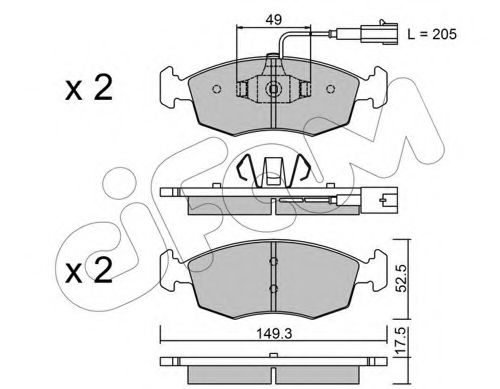 Imagine set placute frana,frana disc CIFAM 822-274-4