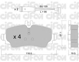 Imagine set placute frana,frana disc CIFAM 822-310-1K