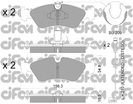 Imagine set placute frana,frana disc CIFAM 822-311-1K