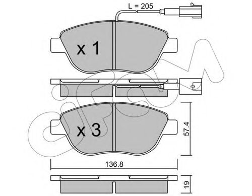 Imagine set placute frana,frana disc CIFAM 822-322-0