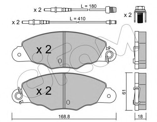 Imagine set placute frana,frana disc CIFAM 822-334-0