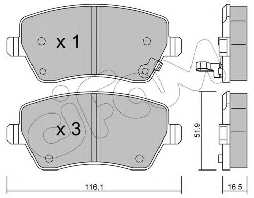 Imagine set placute frana,frana disc CIFAM 822-485-1