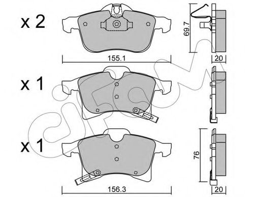 Imagine set placute frana,frana disc CIFAM 822-539-0