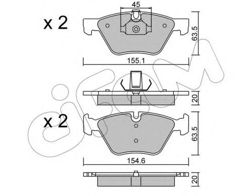 Imagine set placute frana,frana disc CIFAM 822-557-3