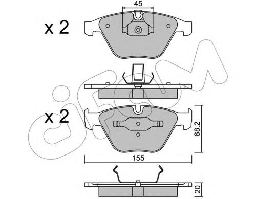 Imagine set placute frana,frana disc CIFAM 822-558-4