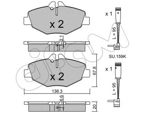 Imagine set placute frana,frana disc CIFAM 822-562-0K