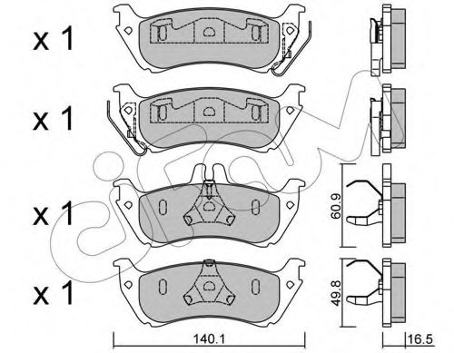 Imagine set placute frana,frana disc CIFAM 822-570-1