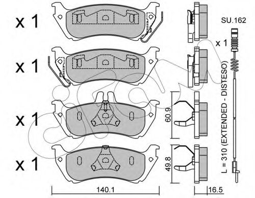 Imagine set placute frana,frana disc CIFAM 822-570-1K