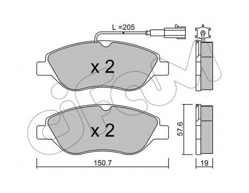 Imagine set placute frana,frana disc CIFAM 822-577-1