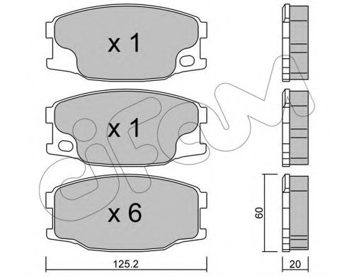 Imagine set placute frana,frana disc CIFAM 822-622-0