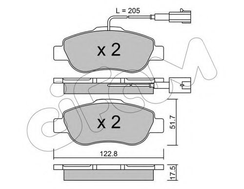 Imagine set placute frana,frana disc CIFAM 822-638-2