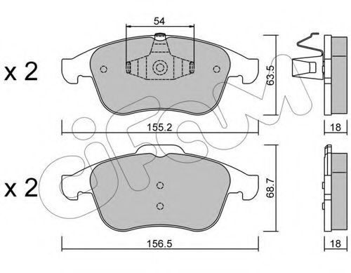 Imagine set placute frana,frana disc CIFAM 822-803-0