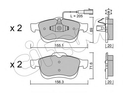 Imagine set placute frana,frana disc CIFAM 822-824-1