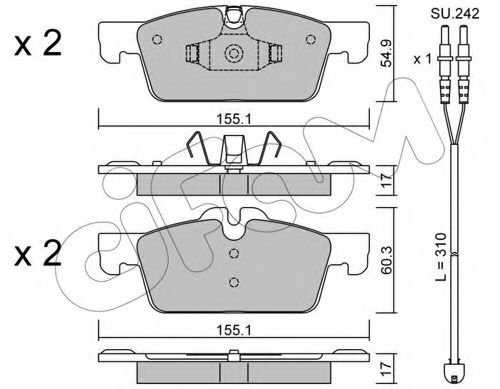 Imagine set placute frana,frana disc CIFAM 822-916-0K