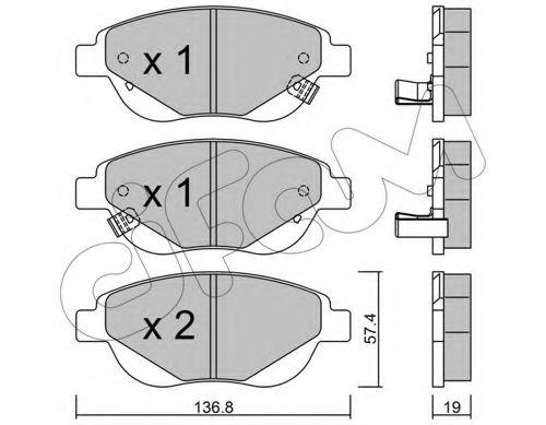 Imagine set placute frana,frana disc CIFAM 822-948-1