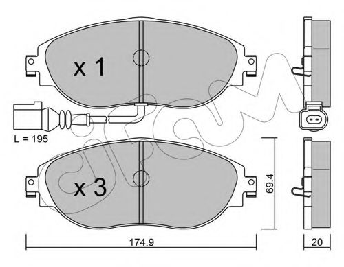 Imagine set placute frana,frana disc CIFAM 822-952-0