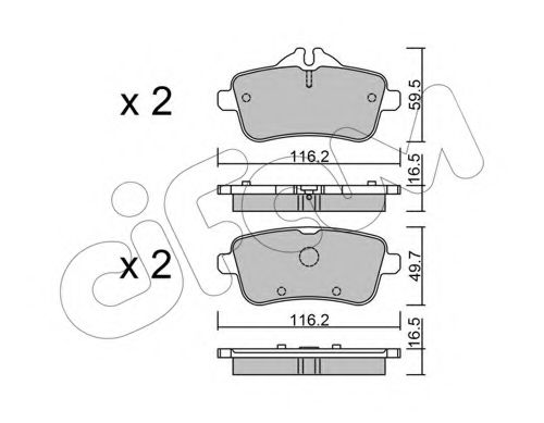 Imagine set placute frana,frana disc CIFAM 822-968-3