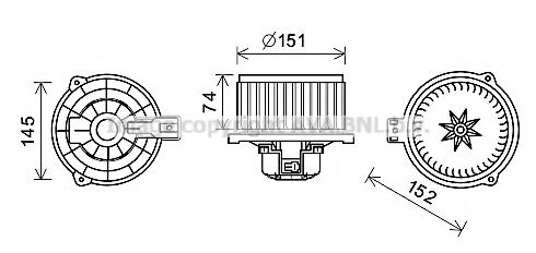 Electromotor, ventilatie interioara PRASCO HY8429