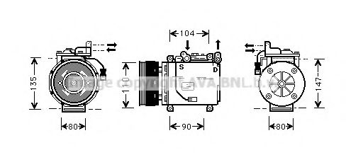 Imagine Compresor, climatizare PRASCO MTK038