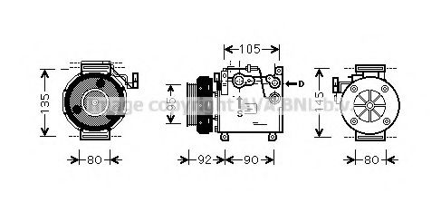 Imagine Compresor, climatizare PRASCO MTK166