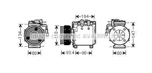 Imagine Compresor, climatizare PRASCO MTK212