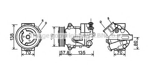 Imagine Compresor, climatizare PRASCO OLAK496