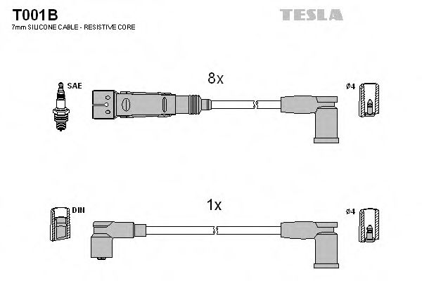 Imagine Set cablaj aprinder TESLA T001B