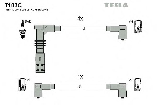 Imagine Set cablaj aprinder TESLA T103C