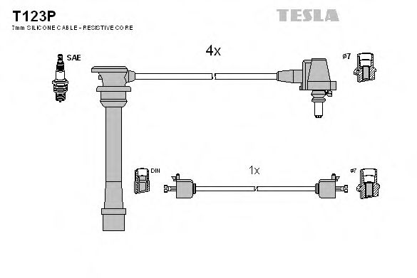 Imagine Set cablaj aprinder TESLA T123P