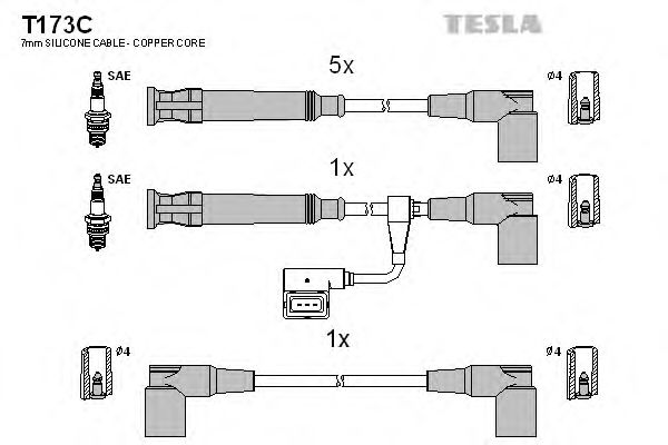 Imagine Set cablaj aprinder TESLA T173C