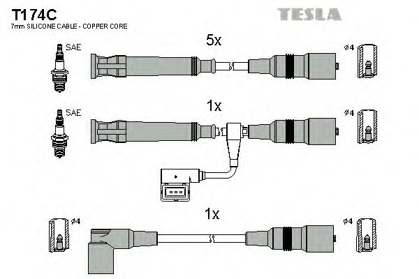 Imagine Set cablaj aprinder TESLA T174C