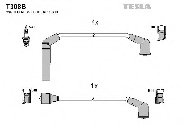 Imagine Set cablaj aprinder TESLA T308B