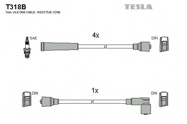 Imagine Set cablaj aprinder TESLA T318B