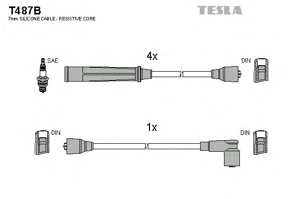 Imagine Set cablaj aprinder TESLA T487B