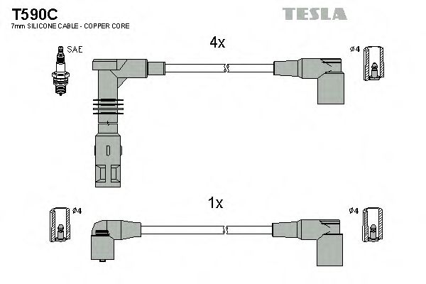 Imagine Set cablaj aprinder TESLA T590C