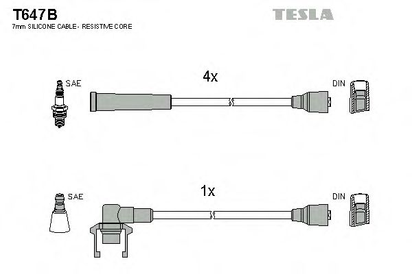 Imagine Set cablaj aprinder TESLA T647B