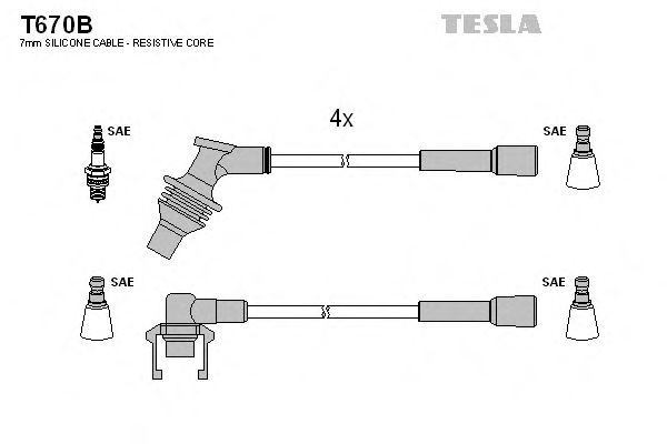 Imagine Set cablaj aprinder TESLA T670B