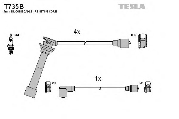 Imagine Set cablaj aprinder TESLA T735B